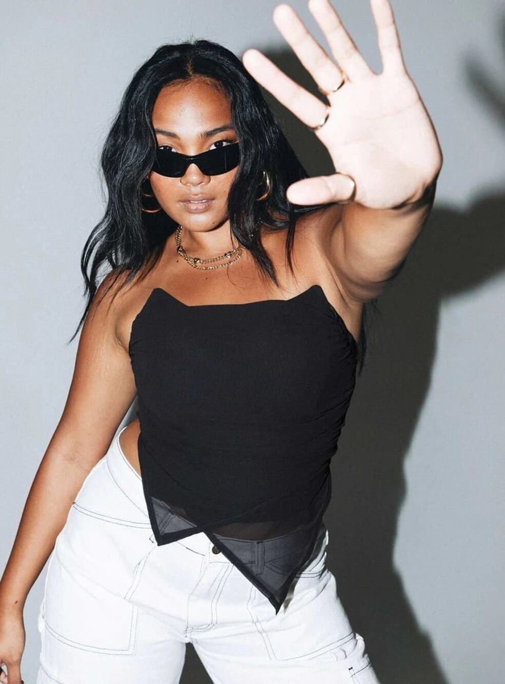 Princess Polly Black Strapless Asymmetrical Hem Bustier Top